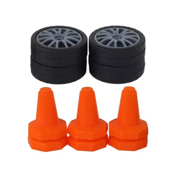 LEAN TOYS nuotoliniu valdymu sportinis automobilis R/C 1:24 juodas su keičiamais ratais