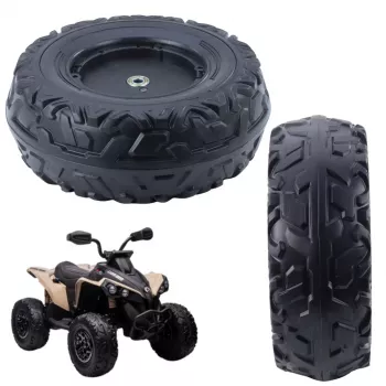 LEAN TOYS atsarginis ratas baterijomis varomam vaikiškam automobiliui DK-CA002 (230 mm, juodas, PP plastikas)