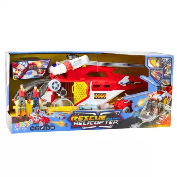 LEAN TOYS gelbėjimo sraigtasparnis su priedais, šviesomis ir garsais rinkinys