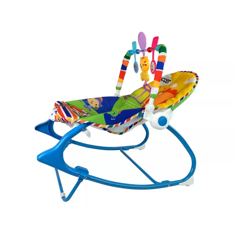LEAN TOYS Rocking Chair 2in1 Blue Tiger Sounds Vibration