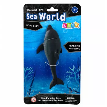 LEAN TOYS Rubber Sea Dolphin Figurine Soft Realistic TPR Dark Gray 17,5 cm