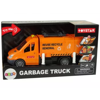 LEAN TOYS Šiukšliavežis su Trinties Pavara ir Garso Efektais Oranžinis