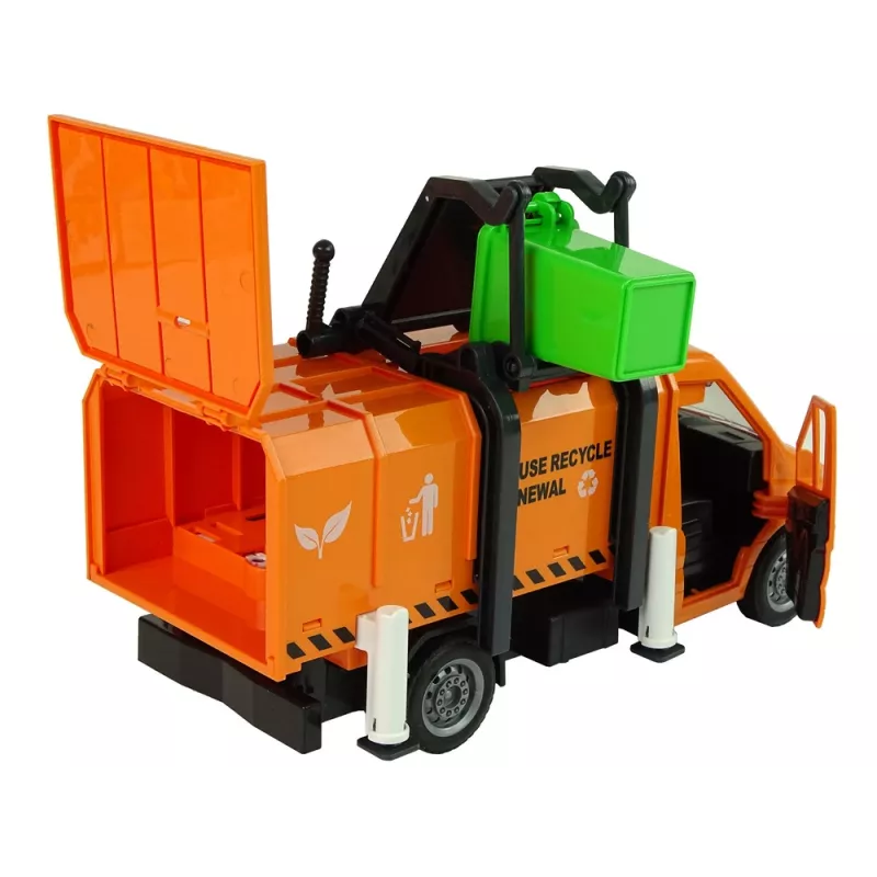LEAN TOYS Šiukšliavežis su Trinties Pavara ir Garso Efektais Oranžinis