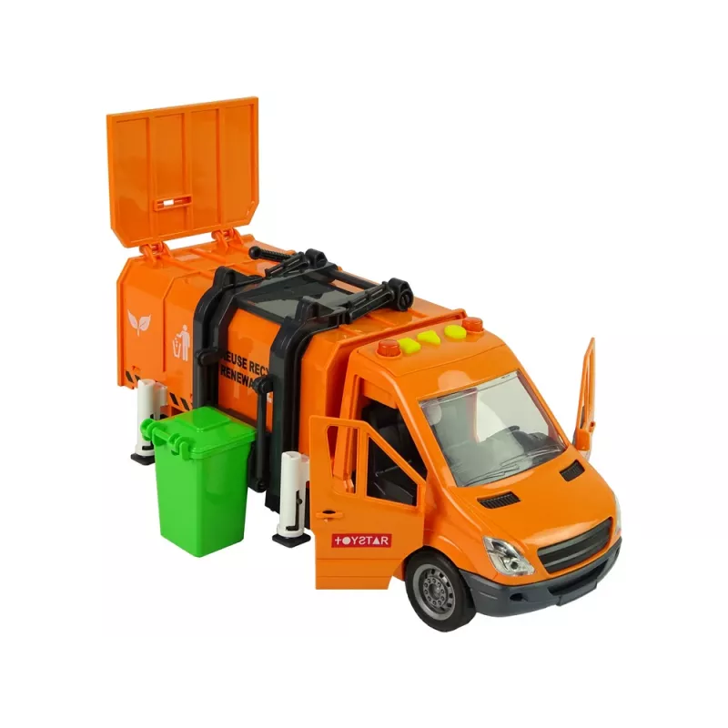LEAN TOYS Šiukšliavežis su Trinties Pavara ir Garso Efektais Oranžinis