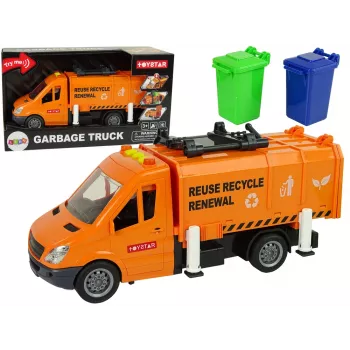 LEAN TOYS Šiukšliavežis su Trinties Pavara ir Garso Efektais Oranžinis