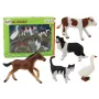 LEAN TOYS Ūkio gyvūnų figūrėlių rinkinys 5 vnt. Arklys, Karvė, Katė, Žąsis, Šuo