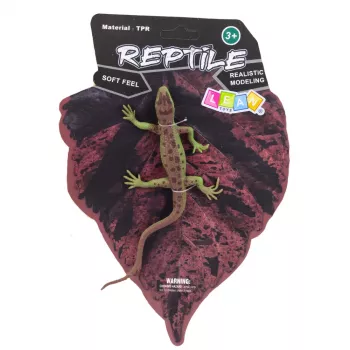 LEAN TOYS Smėlio driežo guminė figūrėlė, tempiama, realistinė, 15 cm