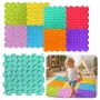 LEAN TOYS Sensory Path Puzzle Tiles Various Structures Colors 24.5 cm 10 pcs.