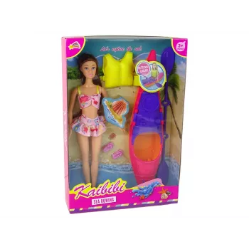 LEAN TOYS Lėlės aksesuarų rinkinys Baidarė Rožinė