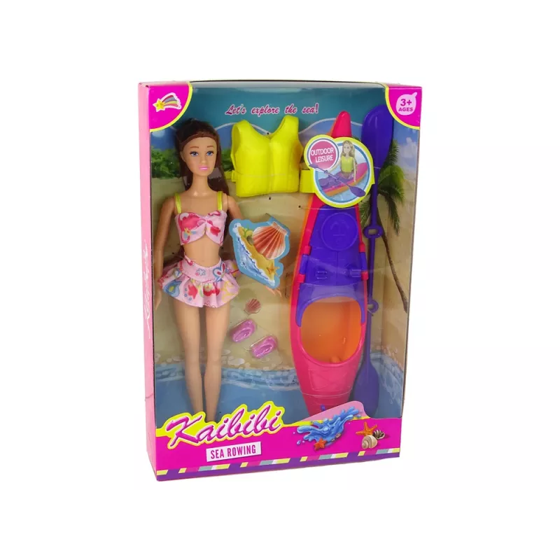 LEAN TOYS Lėlės aksesuarų rinkinys Baidarė Rožinė