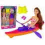 LEAN TOYS Lėlės aksesuarų rinkinys Baidarė Rožinė