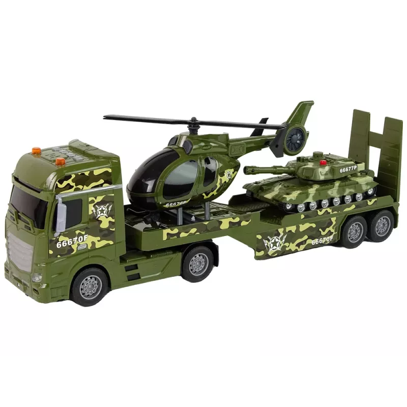 LEAN TOYS Set Military Tank Friction Drive Helicopter Truck