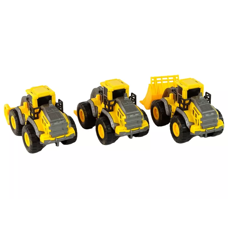 LEAN TOYS Statybinės technikos rinkinys 3 geltoni modeliai