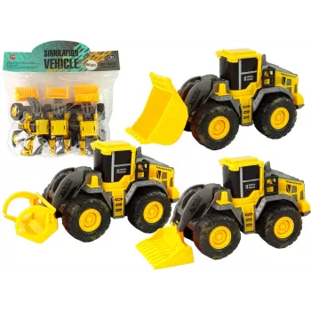 LEAN TOYS Statybinės technikos rinkinys 3 geltoni modeliai