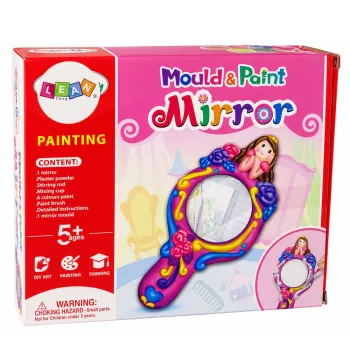 LEAN TOYS Kūrybinis plastikinių veidrodžių formų ir gipso dažų rinkinys