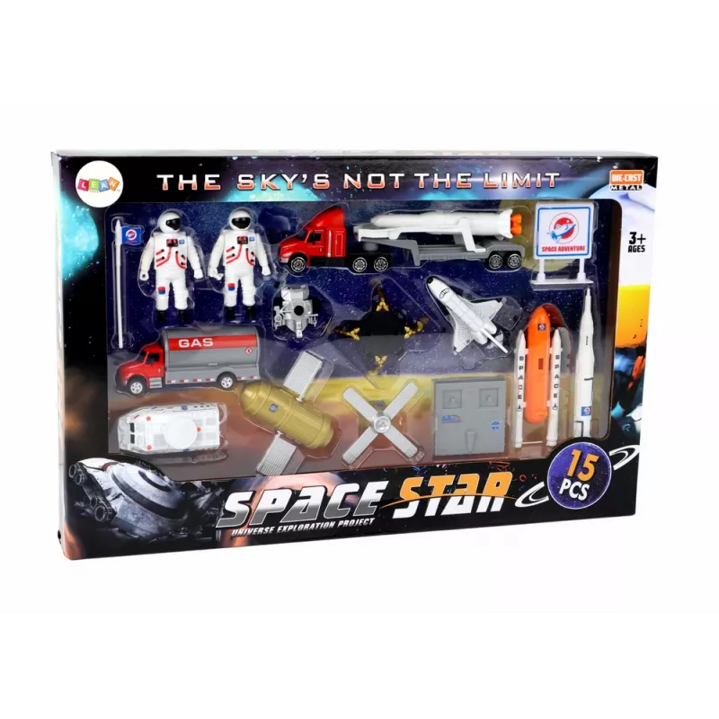 LEAN TOYS Figūrėlių rinkinys Space Truck Rocket 15 vnt.