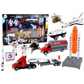 LEAN TOYS Figūrėlių rinkinys Space Truck Rocket 15 vnt.