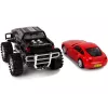 LEAN TOYS Automobilių rinkinys Juodas monster truck Baltas kemperis 58 cm