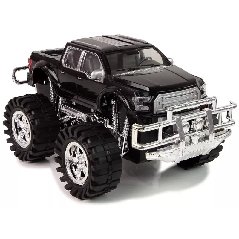 LEAN TOYS Automobilių rinkinys Juodas monster truck Baltas kemperis 58 cm