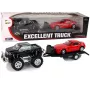 LEAN TOYS Automobilių rinkinys Juodas monster truck Baltas kemperis 58 cm