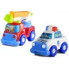 LEAN TOYS Automobilių rinkinys Policija, Gaisrinė, Autovežis, Atsukami automobiliai