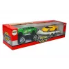 LEAN TOYS Automobilių rinkinys Geltoni sportiniai Žali visureigiai su frikciniu varikliu