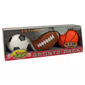 LEAN TOYS Soft Sports Ball Set 3in1 Football Basketball