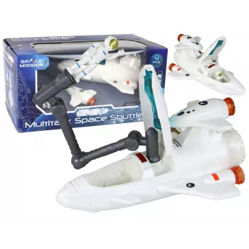 LEAN TOYS Space Mission Cosmos 4 Elementų Žaidimų Rinkinys – Raketa, Astronautas, Roveris ir Vėliava (4 dalys, nuo 3 metų)