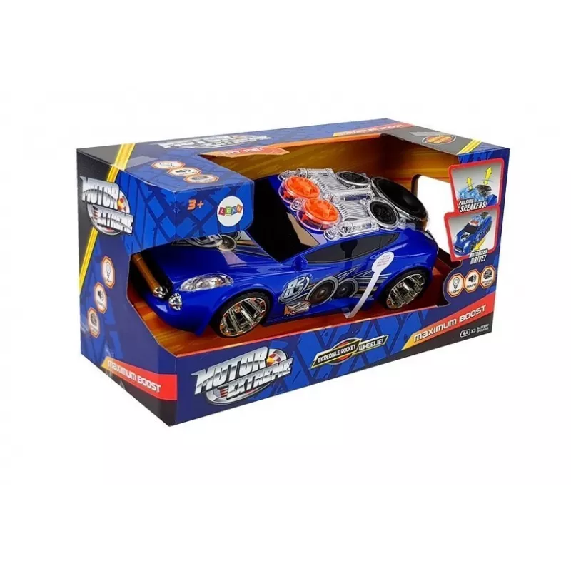 LEAN TOYS Sportinis automobilis DJ su stogo garsiakalbiais, muzika ir šviesomis