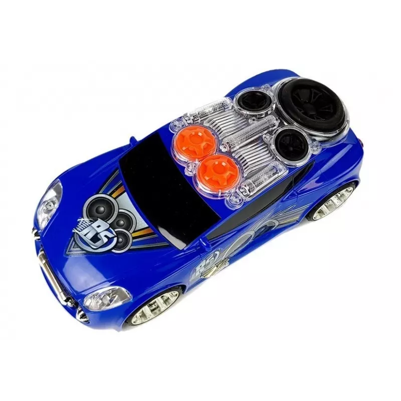 LEAN TOYS Sportinis automobilis DJ su stogo garsiakalbiais, muzika ir šviesomis