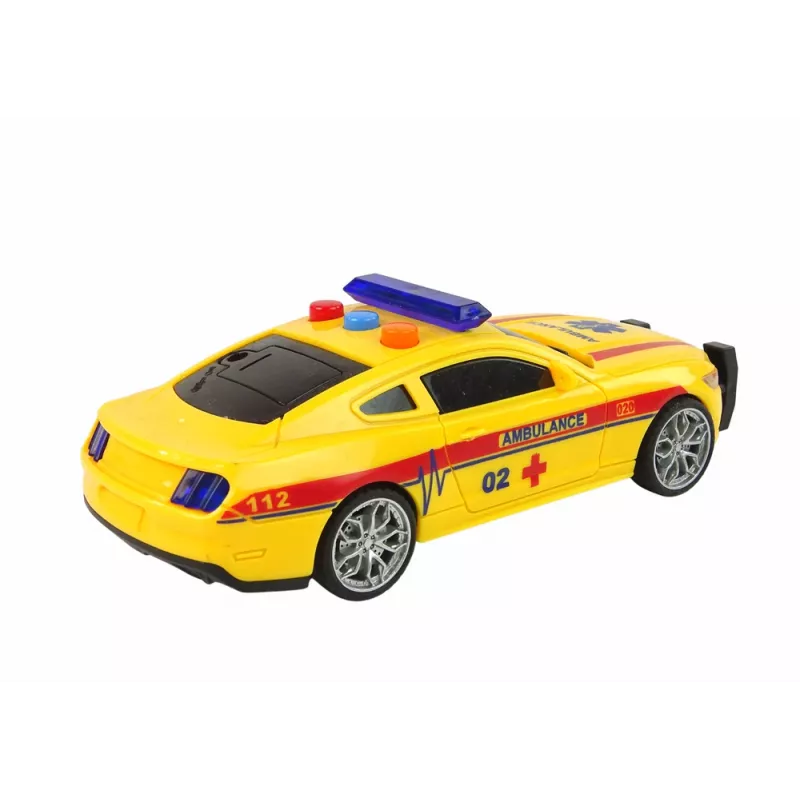 LEAN TOYS Greitosios pagalbos sportinis automobilis su šviesomis ir garsu Geltonas
