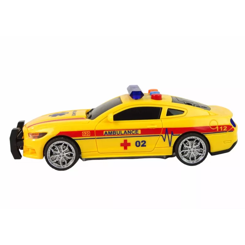 LEAN TOYS Greitosios pagalbos sportinis automobilis su šviesomis ir garsu Geltonas