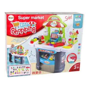 LEAN TOYS Supermarket Set Grocery Scanner for Kids