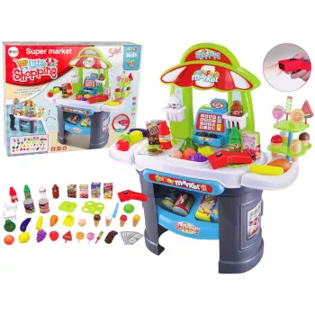 LEAN TOYS Supermarket Set Grocery Scanner for Kids
