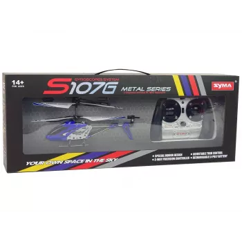 LEAN TOYS SYMA S107G RC sraigtasparnis su nuotolinio valdymo pultu ir įkraunama baterija - mėlynas