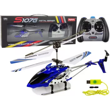LEAN TOYS SYMA S107G RC sraigtasparnis su nuotolinio valdymo pultu ir įkraunama baterija - mėlynas