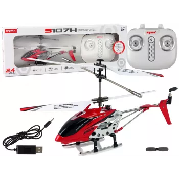 LEAN TOYS SYMA S107H 2,4G nuotolinio valdymo sraigtasparnis raudonas