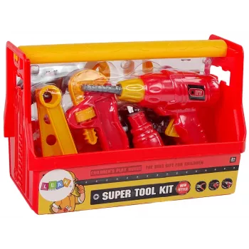 LEAN TOYS Įrankių dėžė su plaktuku ir replėmis Raudona