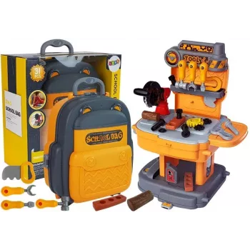 LEAN TOYS Tool Set Backpack Workshop Orange and Grey