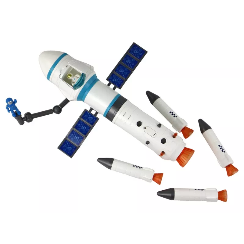 LEAN TOYS Kosminė misija Raketų paleidimo aikštelė su astronautais, 15 elementų