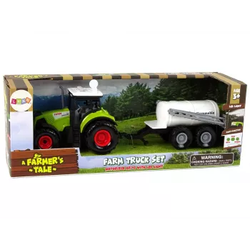 LEAN TOYS Traktorius su priekaba vaikams Ūkio automobilis