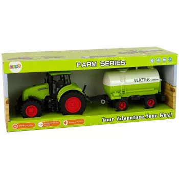 LEAN TOYS Traktorius su Dideliaratė Priekaba Žalias Ūkis