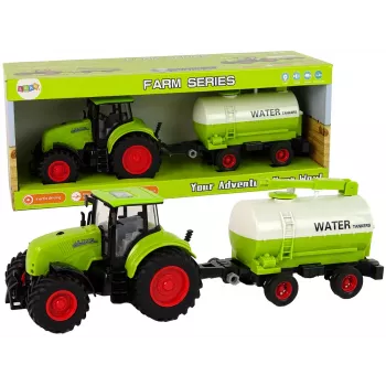 LEAN TOYS Traktorius su Dideliaratė Priekaba Žalias Ūkis