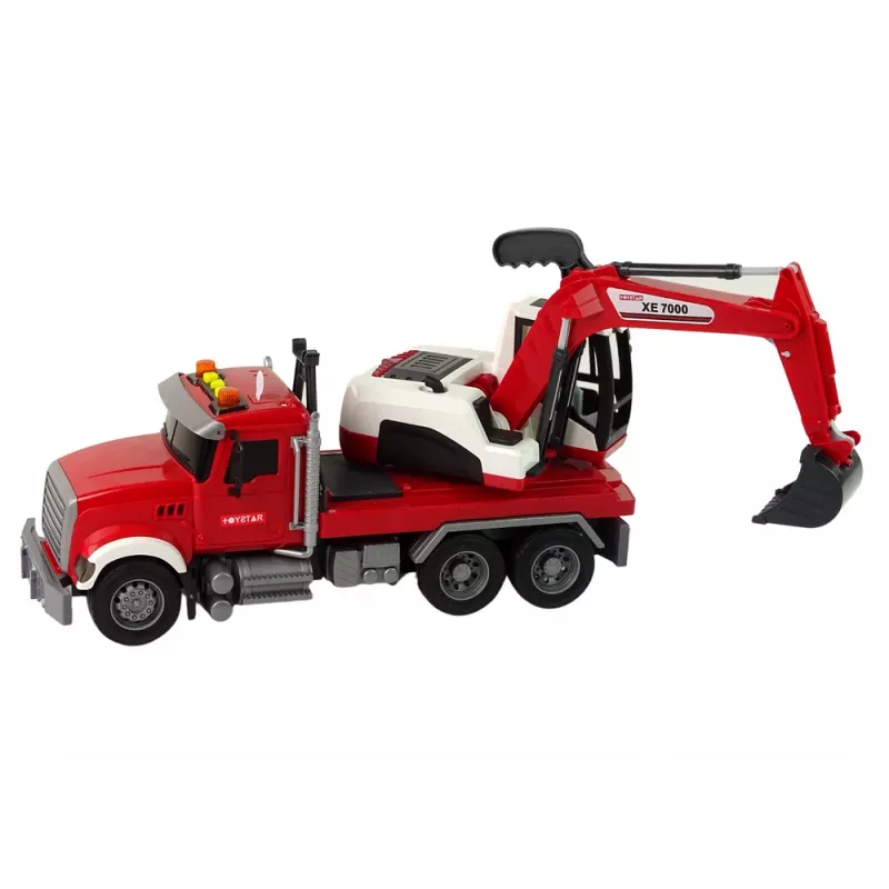 LEAN TOYS Truck With Excavator Tractor Excavator Sound Lights