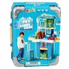 LEAN TOYS Veterinarijos lagaminėlis su 12 aksesuarų šunų priežiūrai, rudos spalvos