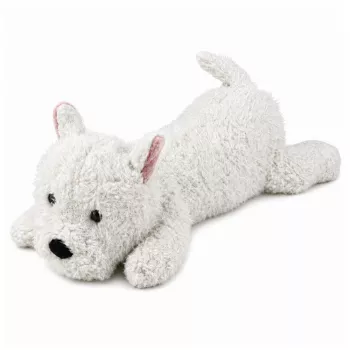 LEAN TOYS Vakarų Škotijos baltasis terjeras pliušinis šuo minkštas žaislas, baltas, 40 cm