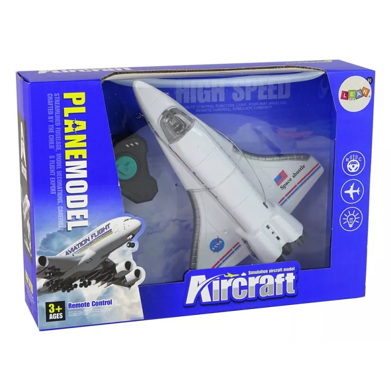 LEAN TOYS White Remote Controlled F-16 Fighter Jet (2,4 GHz, RTF)