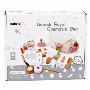 LEAN TOYS Medinis grožio rinkinys Makiažo kosmetinė rankinė Priedai 16 vnt.