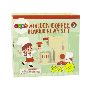 LEAN TOYS Wooden Coffee Maker Accessories Kitchen Kids