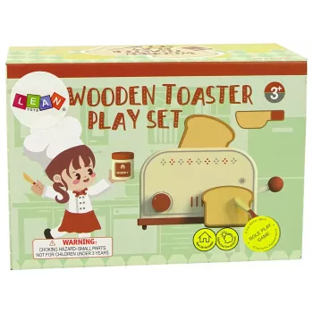 LEAN TOYS Woodinis Skrudintuvas su Priedais – Virtuvės Aksesuarai Vaikams